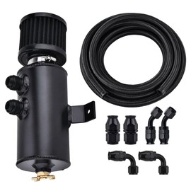 EVIL ENERGY 10AN Oil Catch Can, Breather Tank with AN10 Fuel Line Kit Nylon Braided CPE 10FT