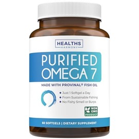 Healths Harmony Suplemento de Omega 7 para mujeres y hombres suplemento de aceite de pescado con ácido graso palmitoleico de alta potencia y pureza...