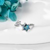 Star of David Rings Adjustable 925 Sterling Silver Abalone Rings