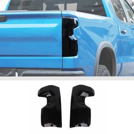 JWWY Tail Light Taillight Rear Light Garnish Cover Trim Fit Fit for 2022 2023 2024+ Chevy Silverado GMC Sierra Exterior Accessories Blackened(Smoked Black)