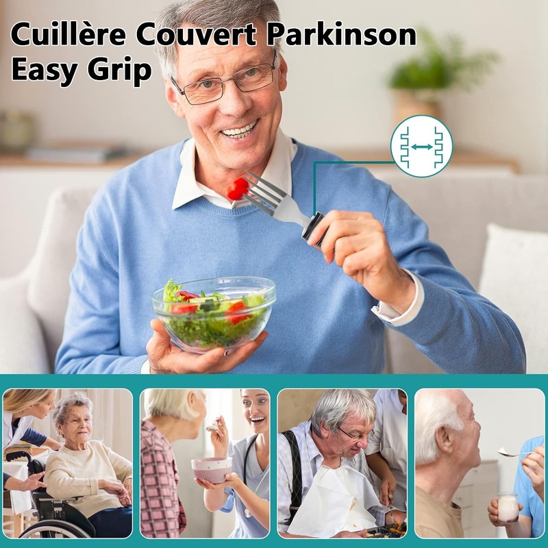 Xiciki Parkinson Easy Grip Spoon Set, 4 Pieces, Cutlery, Cutlery