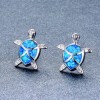 Unbranded Blue & Silver Turtle Necklace and Earring Stud Set