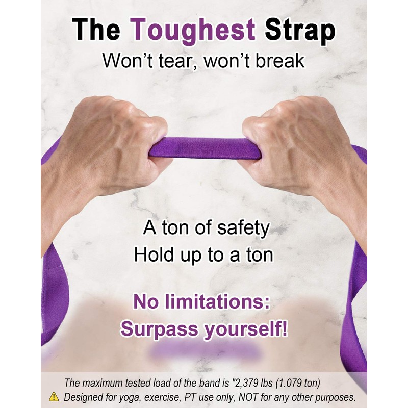 Tumaz Yoga Straps for Stretching, Multi-Loop Strap with 10 Loops