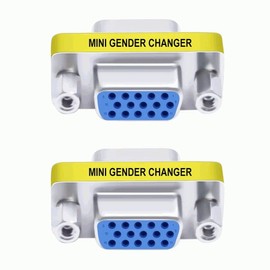 TECHZOCO VGA Female to Female SVGA Coupler HDB15 Gender Changer Adapter VGA Female to Female Plug 15 Pin VGA Female HD 15 Pin Female to Female