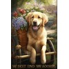 5D Diamond Painting Golden Retriever Flower Car - Adults and