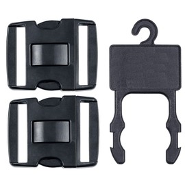 SdTacDuGe Replacement Strong Duty Belt Buckle System for 2.25inches police Duty Belt, Triple Lock(2 Pack) +Heavy Duty Belt Hanger(1 Pack) Black.No Sewing Required Heavy Duty Durable (2.25" Wide)