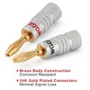 WGGE WG-009 Banana Plugs Audio Jack Connector, 24k Gold Dual