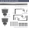Stockton 48-86 Inch Adjustable Curtain Rod Set, 5/8 Inch Diameter