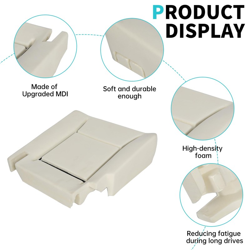 ECOTRIC Left Seat Bottom Cushion Compatible with 2006-2010 Dodge Ram