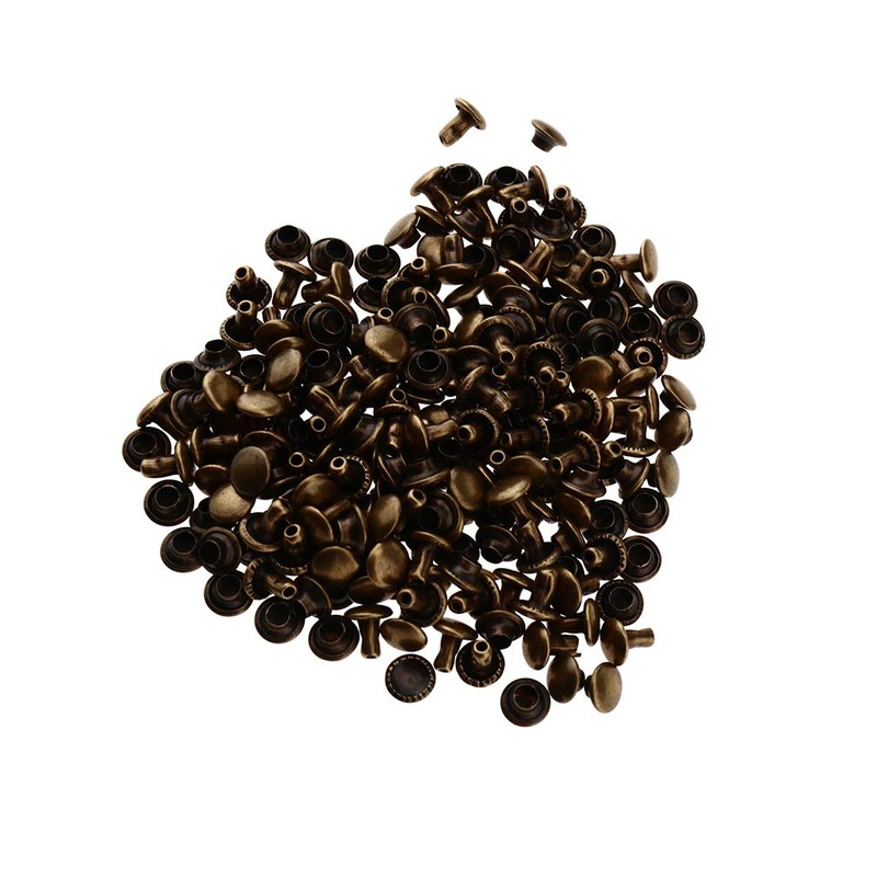 100pcs 6 * 6mm Bronze Double Cap Tubular Rivets Metal