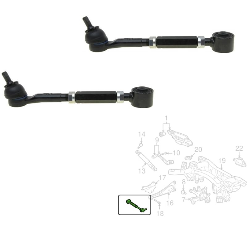 Tiny Force Rear Adjustable Control Lateral Arm Set Pair LH