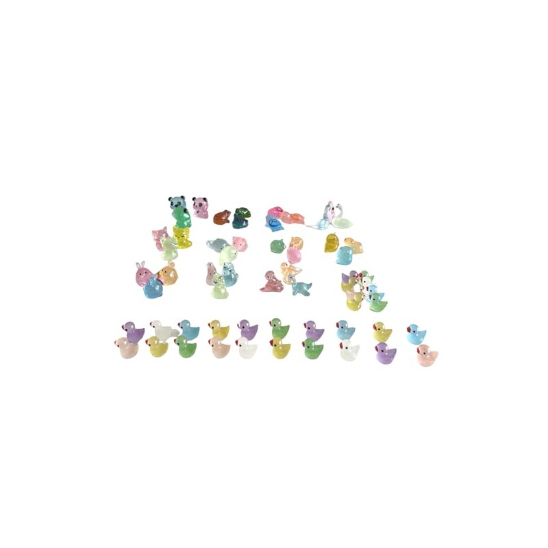 60PCS Luminous Mini Resin Animals Glow in The Dark