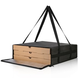 Bodaon Bodaon pizza bags for delivery, 24" x 24" x 6" Insulated Pizza Delivery Bag Thermal Carrier, Catering and Food Warmer for Hot Box Transport, Pizza Warmer Carrier for Doordash Drivers, Black, 1-Pack
