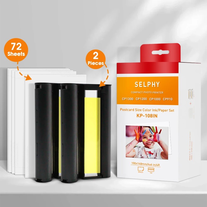 KP-108IN Photo Paper & Ink Cassette Set for Canon SELPHY