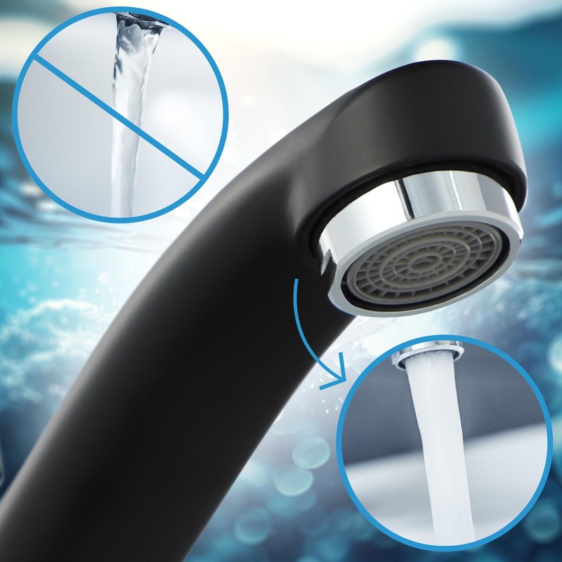 gospo Kitchen Faucet Black Faucet Single Lever Mixer Tap for