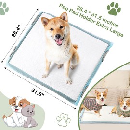 FUSBUNTY Puppy Pads & Holder Set – Includes 20 Extra Large 30×36in Pee Pads, Anti-Slip Leak-Proof Pee Pad Holder with Secure Lock for Puppies & Large Dogs and All Breeds