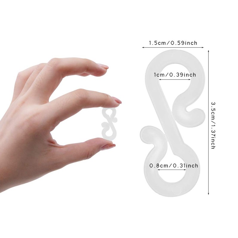 100 Pcs Mini Plastic Gutter Hooks Party Lights Hanger Outdoor