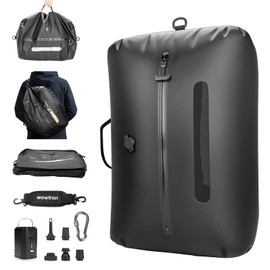 Vacuum Bags for Travel with Pump & Adjustable Strap, 40L Compression Packing Cubes IP67 Waterproof Reusable Travel Space Saver Bags for Carry on Luggage Suitcase Backpack Camping Gym