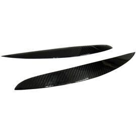 2x Genuine Real Carbon Fibre Fiber Headlight Light Brow Cover Eyelid Eyebrow For 2009-2017 Polo V MK5 6R 6C