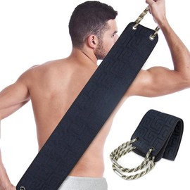 Back Scrubber for Shower, Double-Sided Back Scrub Washcloth with Handles for Use in Shower, 38 Inches  Exfoliator Bath Tool to n Your  Deeply for Men & Women  e - Flavor Name: Widened Black