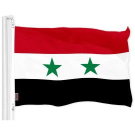 UD_G128 Combo Pack: American USA Flag 3x5 Ft & Syria Syrian Flag 3x5 Ft  Both LiteWeave Pro Series Printed 150D Polyester, Brass