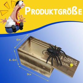 agogue Spider Joke Item in the Box Spider for Children Party Favours Gifts Wooden Box Spider Rubber Spider Interesting Rubber Spider in a Wooden Box Spider Box Surprise Spider Box Joke Item