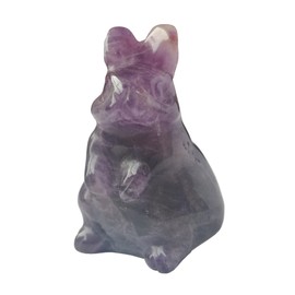 Manekieko Natural Amethyst Hand Carved Rabbit Statue,38mm Crystals and Healing Stones Animal Figurines Gemstone