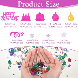 300Pcs Happy Birthday Confetti,Birthday Colorful Table Confetti Decoration,Glitter Foil Star Sequins Happy Birthday Confetti Party Decorations