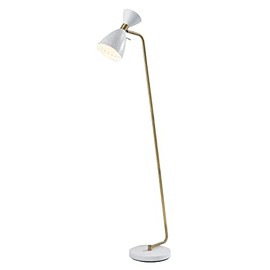 Adesso 4283-02 Oscar Floor Lamp 59 in, 40W, White w/Antique Brass, 1 Indoor Lighting