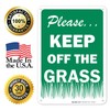 Keep Off The Grass Sign, 10x7 Inches, 55 mil Thick