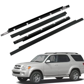 Flynsu Front & Rear Weatherstrip Door Window Molding Trim Seal Belt Replacement for 2001-2007 Toyota Sequoia 75710-0C010, 75720-0C010, 75730-0C010, 75740-0C010