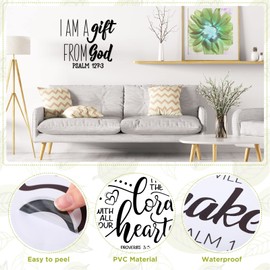 Sabary 12 Pcs Bible Verse Wall Decals Stickers Religious Scripture Wall Art Decor Inspirational Quotes Christian Peel and Stick Motivational Decor for Bedroom Living Room(Stylish Style)