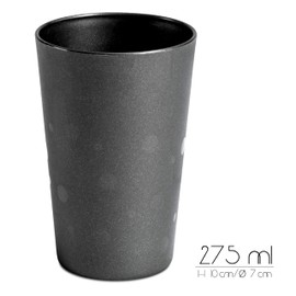 Hausfelder Drinking Cups Set of 6, Unbreakable Reusable Camping and Children's Cups, Plastic Cups 275 ml (Pack of 6, Anthracite)