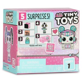 L.O.L. Surprise!, Tiny Toys - Set of 5 Surprises Including 1 Tiny 1.5 cm Accessories Glam Piece Surprise Water Feature Random Collectable Models Toys for Children Aged 3+