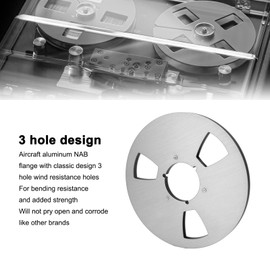 1/4 10.5 Inch Empty Takeup Reel, Empty Takeup Reel 3 Hole Universal Opening Machine Part Stainless Steel Screws for Reel to Reel Tape Player (Silver)