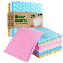 20 Pack Magic Sponge Eraser Sheets, Multi-Surface Cleaner, Disposable Portable Magic Cleaning Eraser Thin Wipes for Kitchenware Bathroom Shoe Sink Car Interiors Hard to Reach Places-Multicolor