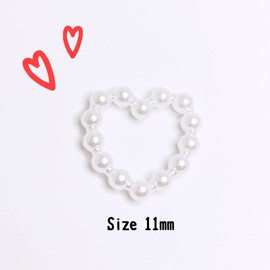 Large Capacity 100pcs Heart Pearl Nail Parts Nail Art 3D Jewelry Parts Deco Pearl Resin (100 Pieces)