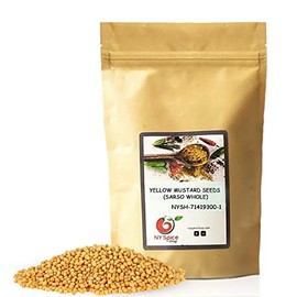 Yellow Mustard Seeds - 1 Pound Mustard Seed Whole - Mustard Seeds - Mustard Seeds for Cooking, Pickling - Mustard Seeds Bulk - Yellow Mustard Seeds Whole - Mustard Whole Foods -