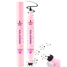 Freckle Eyeliner, 2in1 Dual Ended Faux Freckles Stamp and Liquid Eyeliner, Long Lasting Waterproof Quick Dry Fake Freckle Pen, for Natural Lifelike Sun-kissed Makeup Gifts for Women Girl - 02 Medium