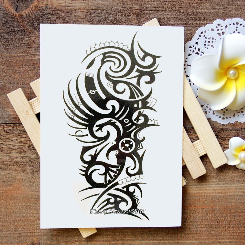 Large Tribal Temporary Tattoos, Big Totem Tattoo Stickers for Men