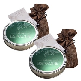 KK Room Fragrance from a Tin, Fragrance Gel, Made in Germany, 2 x Fragrance Cans, Ice Lime, 70 g Each Attractive Gift Set, Individually Packed in Jute Bag