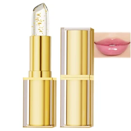 Lipstick - Color-Changing Lipstick: Transfer-Proof Formula with Gold Foil & Crystal | 24H Hydration, Glossy Shine | Long-Lasting Lip Gloss