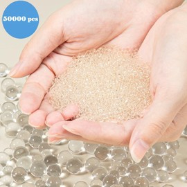 YIChongDan 50,000 Pcs Clear Water Beads, Water Gel Jelly Beads for Vases Filler, Vase Fillers for Floating Pearls, Wedding Centerpiece, Christmas，Floating Candles, Planting, Floral Decoration