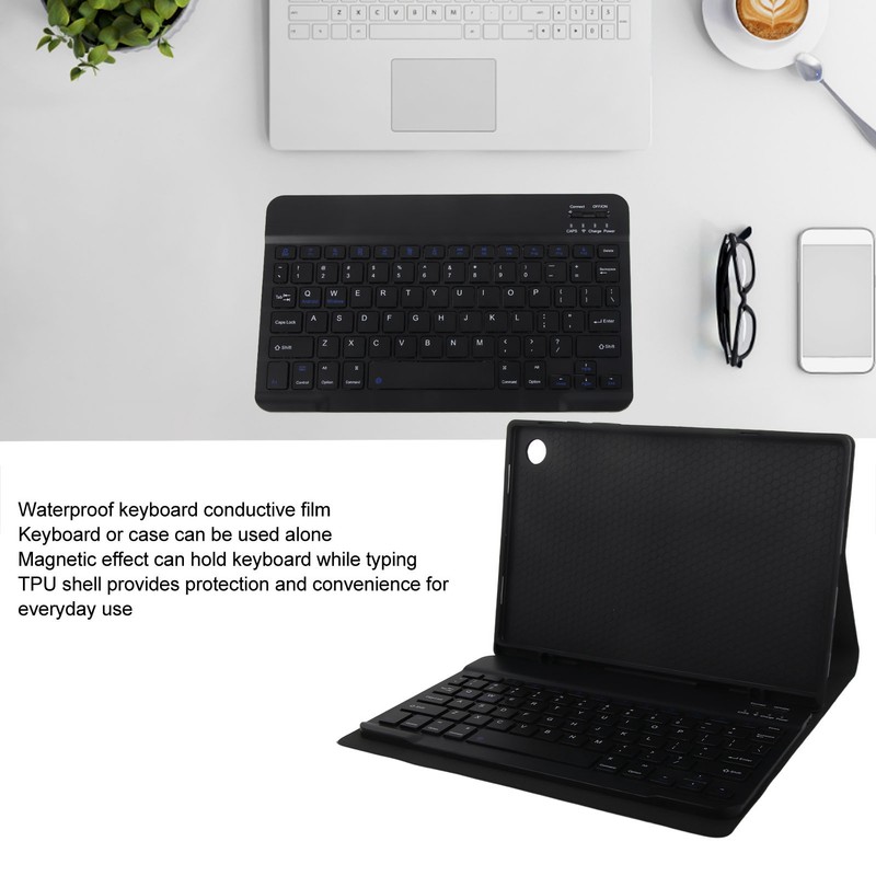 Tablet Keyboard Case Magnetic Black Detachable Trackpad TPU Case with
