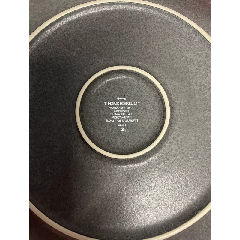 Threshold Stoneware Dinnerware Plates Set Of Four Ardencroft Gray