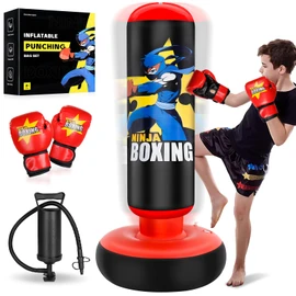 Punching Bag for Kids, Kids Boxing Set with Boxing Gloves 66" Large Inflatable Punching Bag,Gifts for Boys & Girls Age 5-12 for Practicing Karate, Taekwondo