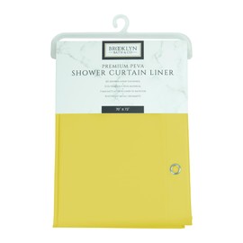 Home Expressions 6 Gauge PEVA Liner Magnetic Shower Curtain Liner 70"x72" (Yellow)