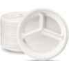 Packpact 9 Inch 3-Compartment Packs of 50pcs 100% Compostable Heavy-Duty