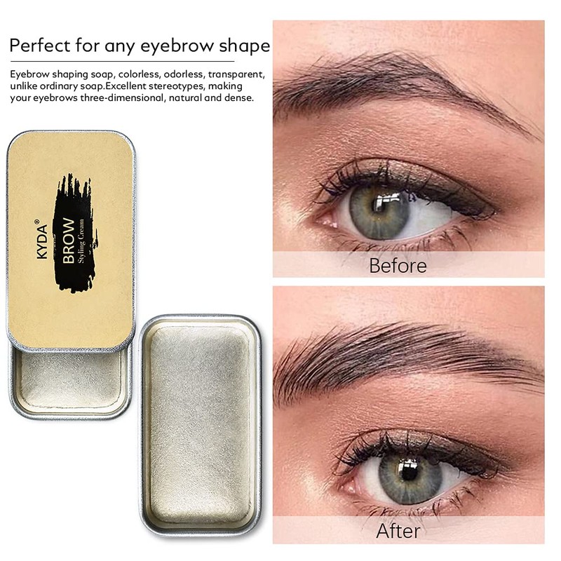 Ownest 2 PCS Eyebrow Soap Kit,Brows Styling Soap,Long Lasting Waterproof