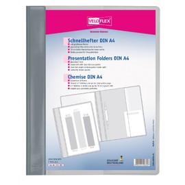 VELOFLEX Schnellhefter VELOFORM Schnellhefter A4 PVC 180my gr DECKEL GK PASS.F.PROSPEKTH.M.TAS
